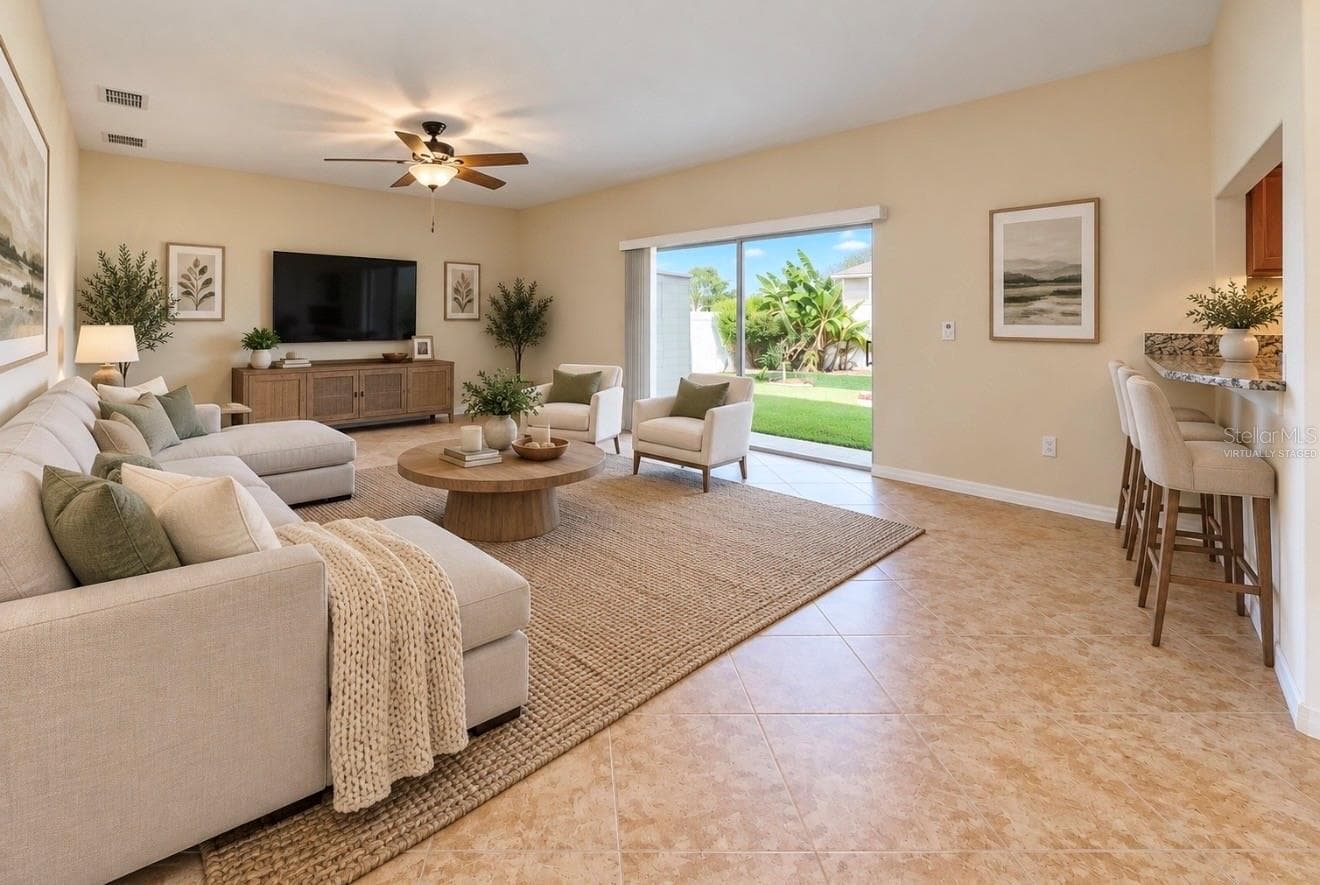 Virtually Staged Family Room - 12130 STREAMBED DR, RIVERVIEW