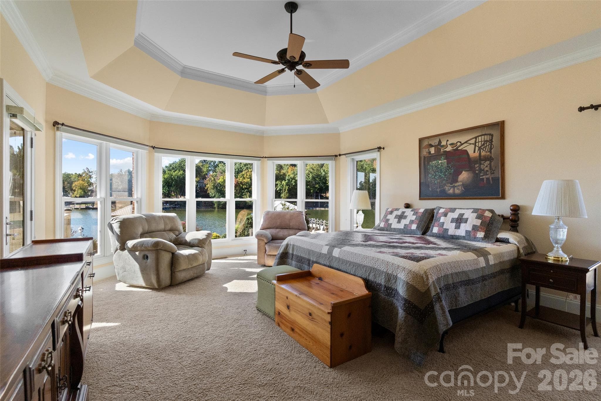 Bay windows in primary bedroom - 185 E Tattersall Drive, Statesville