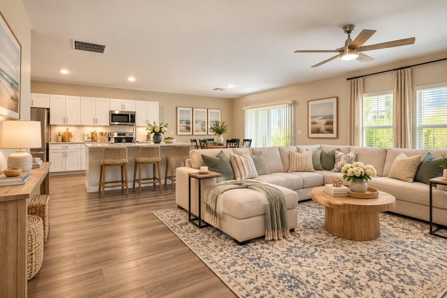Open Concept kitchen/Family room digitally staged - 7580 FREESIA TRCE, WESLEY CHAPEL