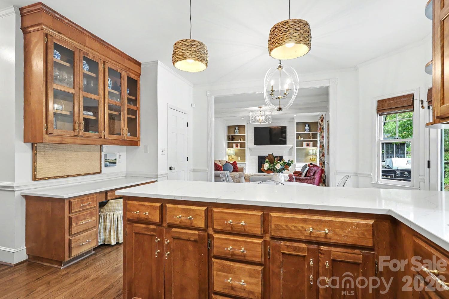 Kitchen desk and storage - 5515 McCallum Court, Charlotte