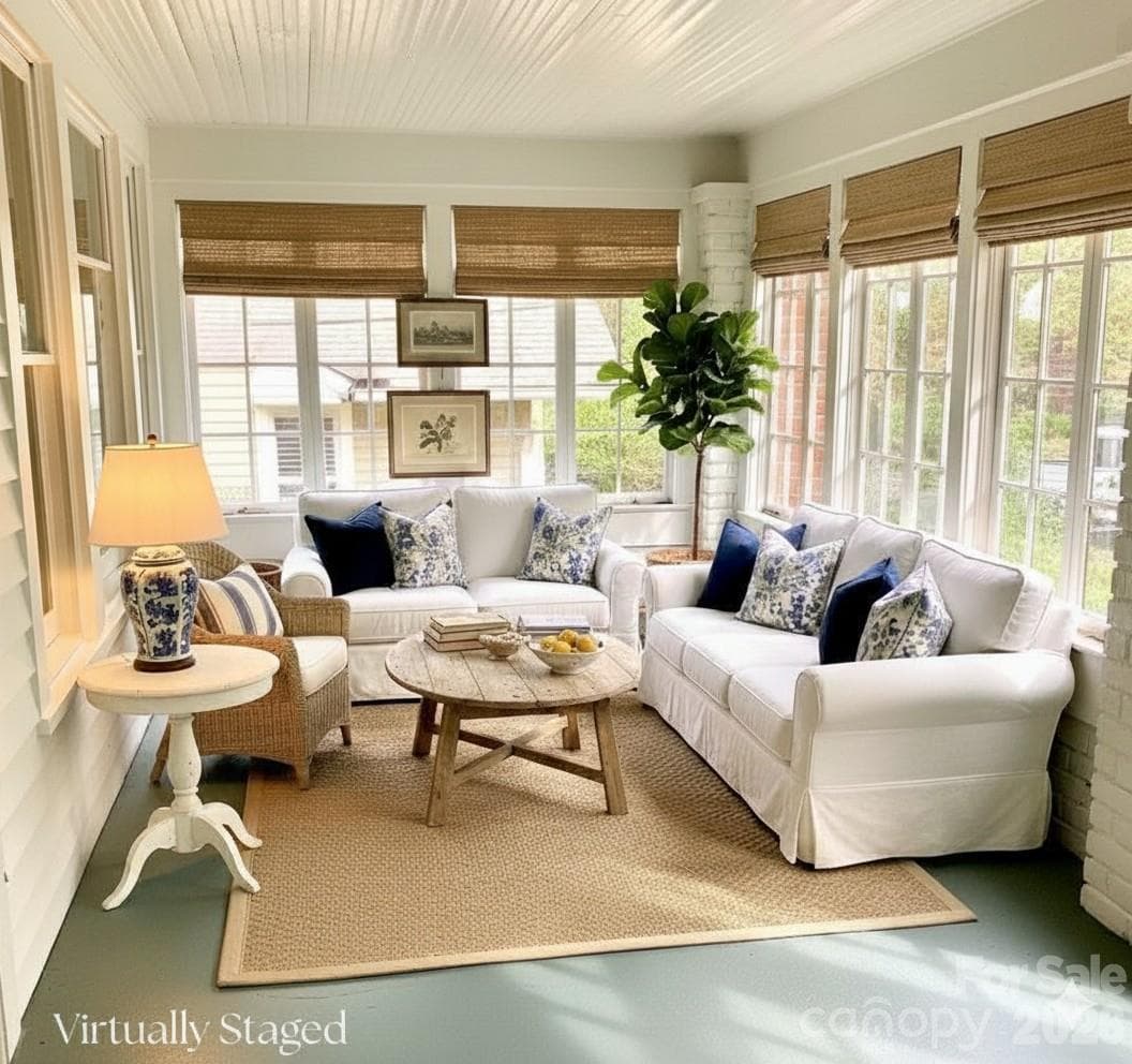 Sunroom virtually staged. - 326 S 3rd Street, Albemarle