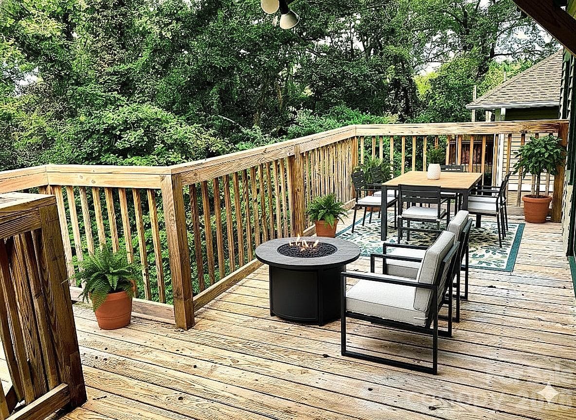 Deck virtually staged. - 326 S 3rd Street, Albemarle