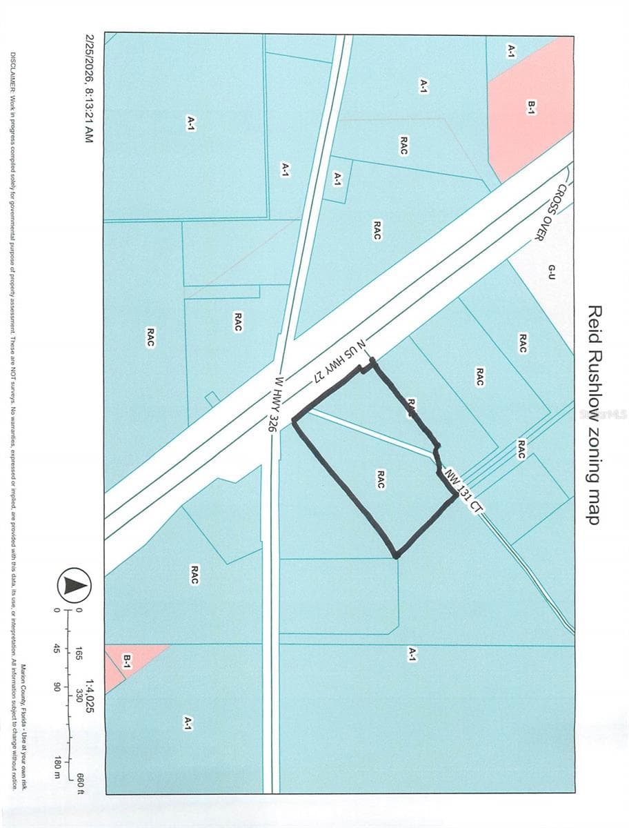 Zoning map showing RAC zoning - 13200 N US HIGHWAY 27, OCALA