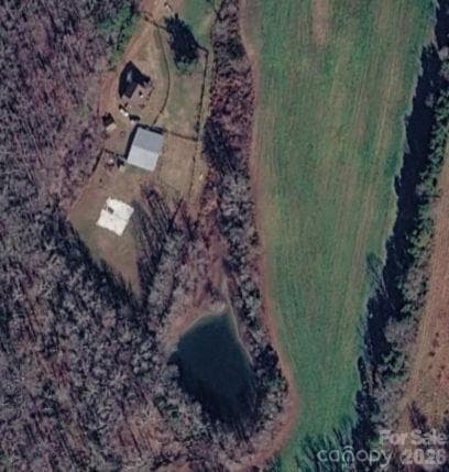 aerial view of cabin and pond - 2955 Sherrills Ford Road, Salisbury