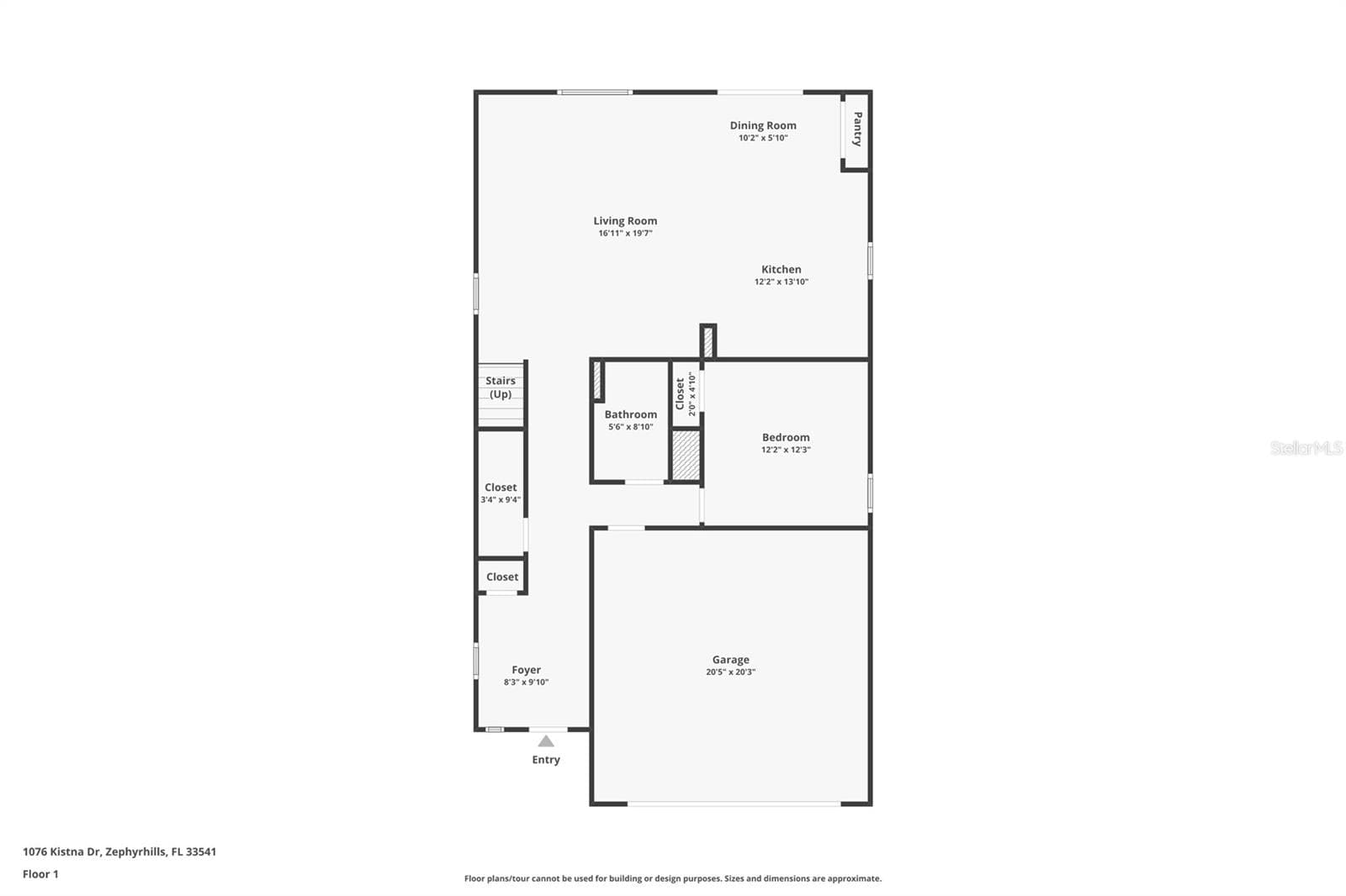 First Floor Floor Plan does not show existing Covered Lanai - 1076 KISTNA DR, ZEPHYRHILLS