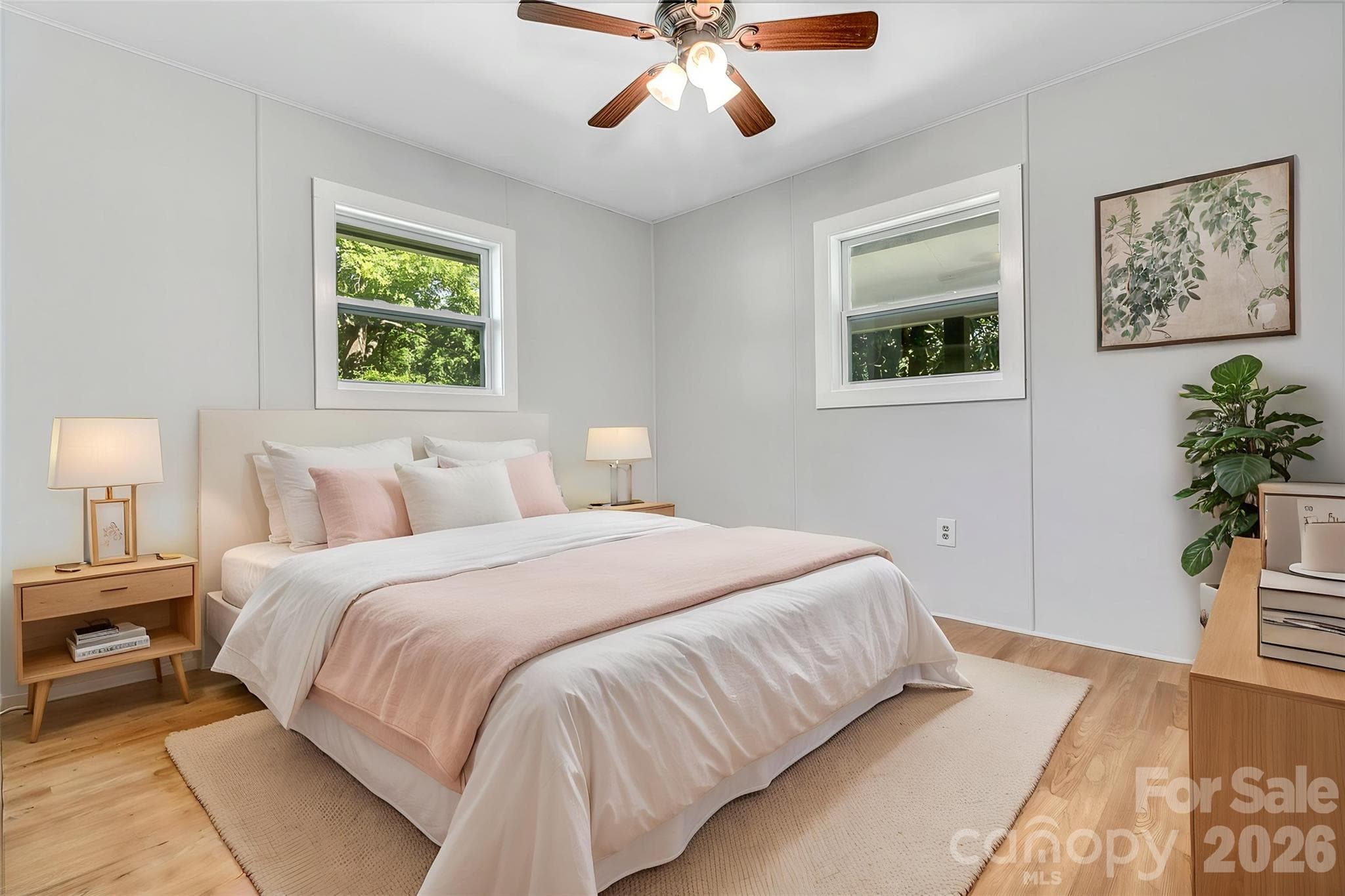 virtually staged primary bedroom - 25 Hickory Tree Road, Asheville