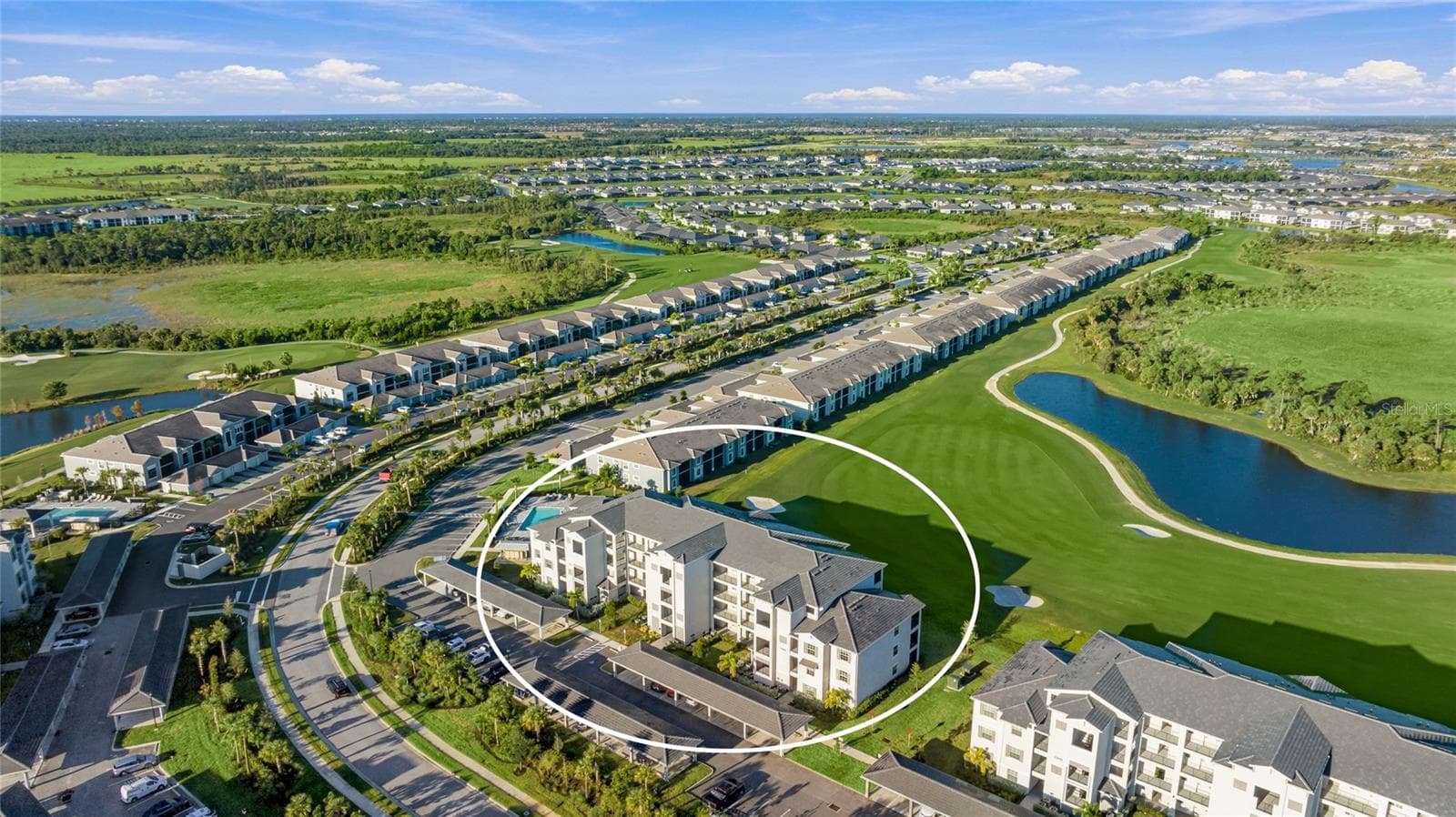 Building 100 right next to the Beautiful private Satellite Pool with stunning Golf Course, water and Preserve View - 17565 OPAL SAND DR #204, VENICE