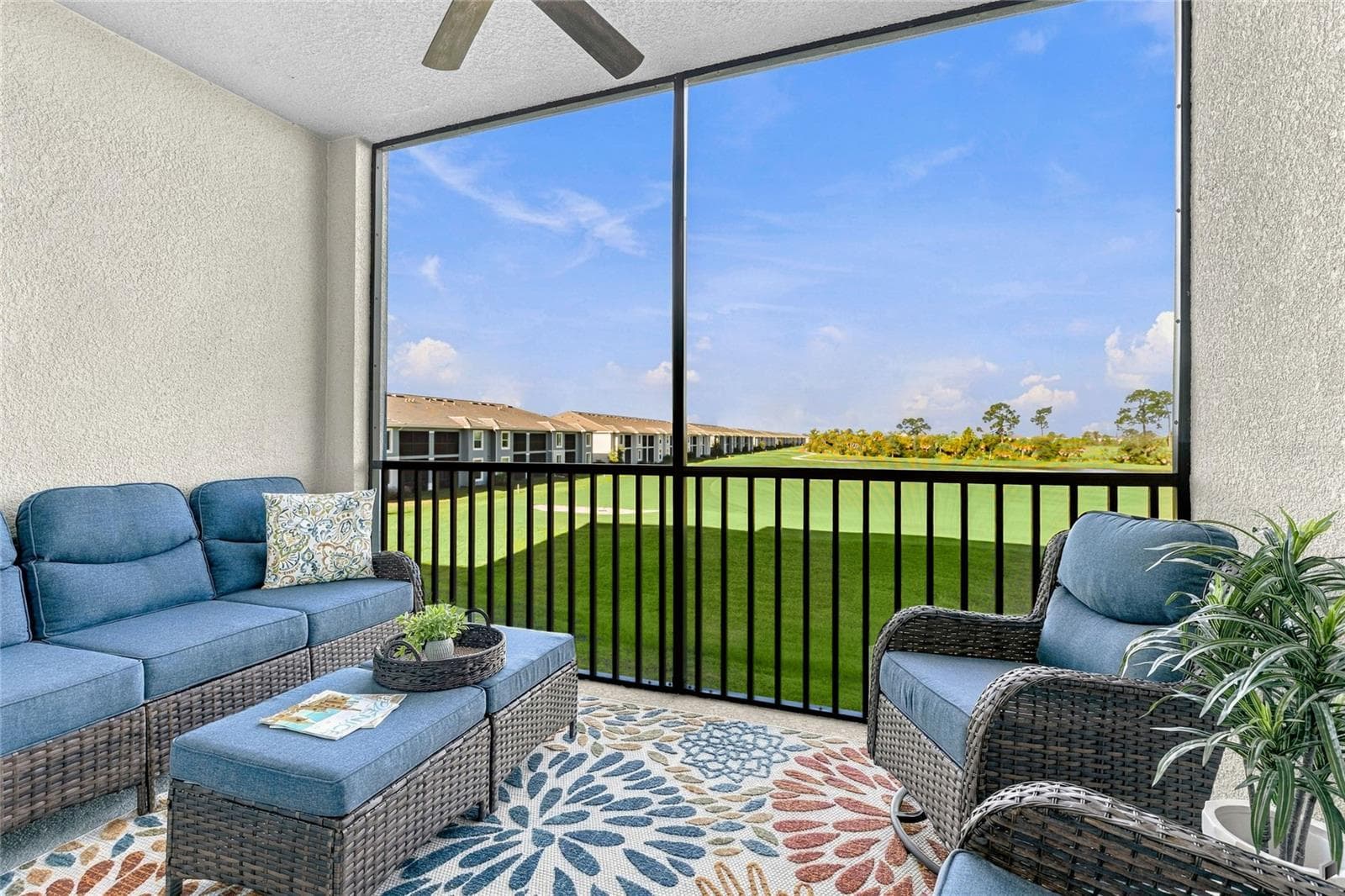 Screened and covered Lanai with Golf Course, Water and preserve views - 17565 OPAL SAND DR #204, VENICE