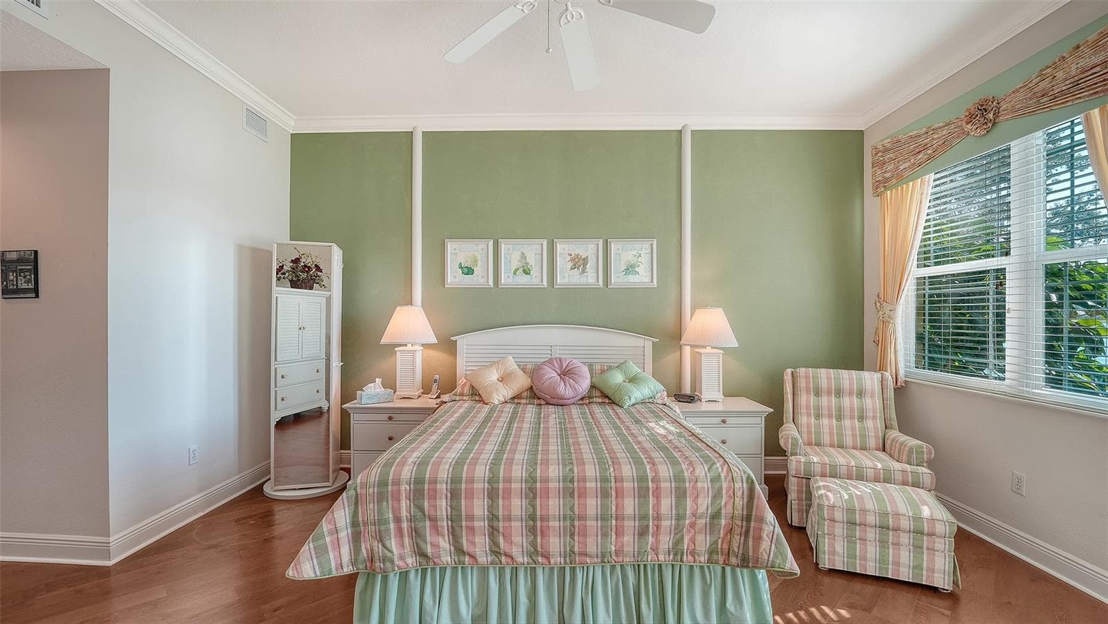 Generously sized master bedroom with gorgeous wood floors - 6531 MOORINGS POINT CIR #102, LAKEWOOD RANCH