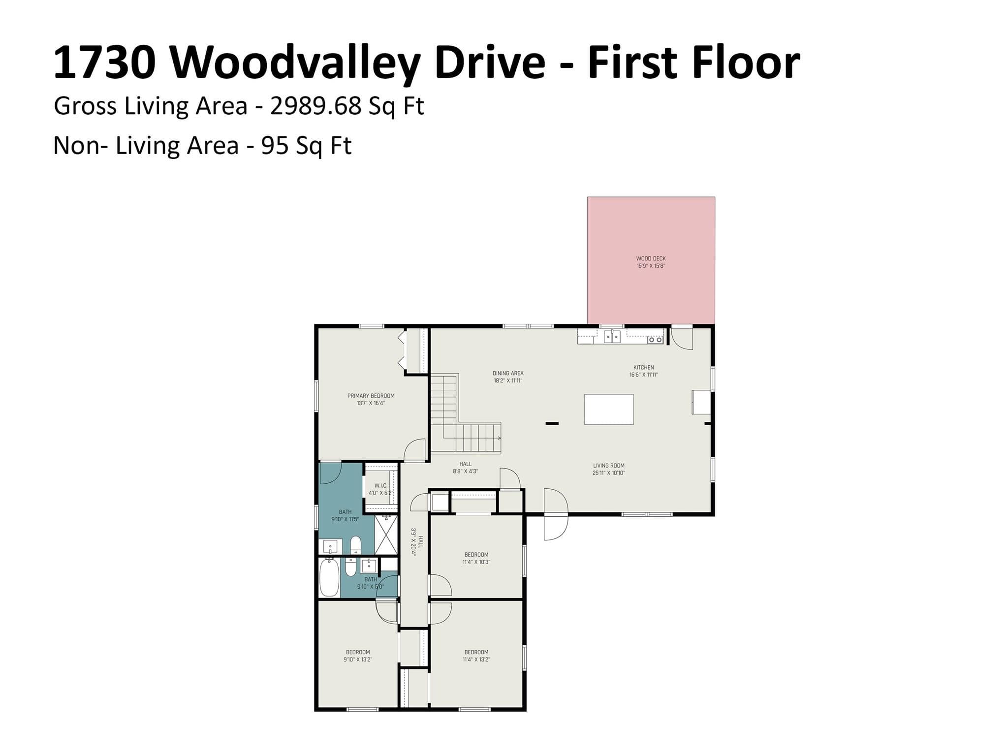 Floor plan - 1st floor - 1730 Woodvalley Drive, Charlotte