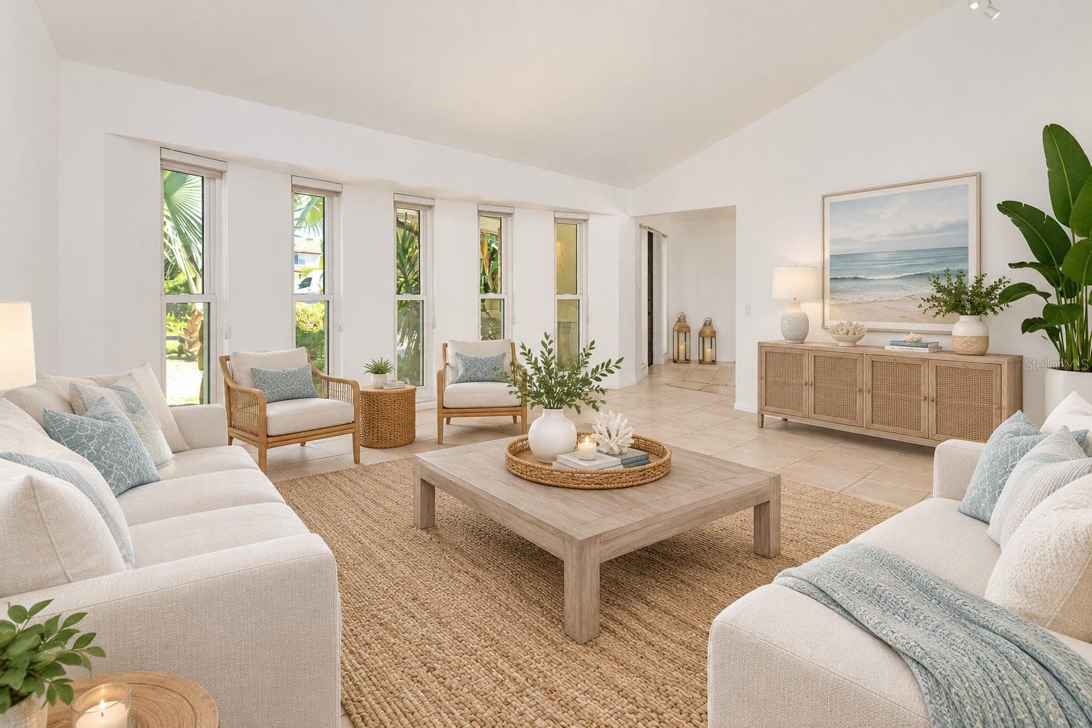 Virtual Staging for Living Room - 5456 AZURE WAY, SARASOTA