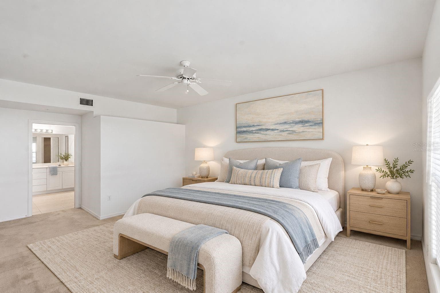 Virtually Staged - Master Bedroom - 7133 CEDAR HOLLOW CIR #22-102, BRADENTON