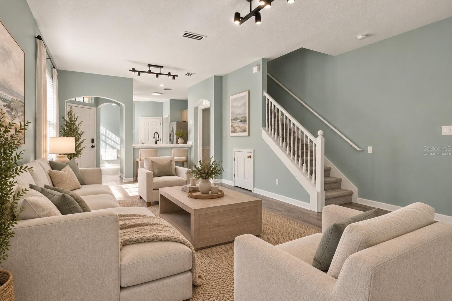 Virtually staged - living room - 2555 NEWBERN DR, CLEARWATER