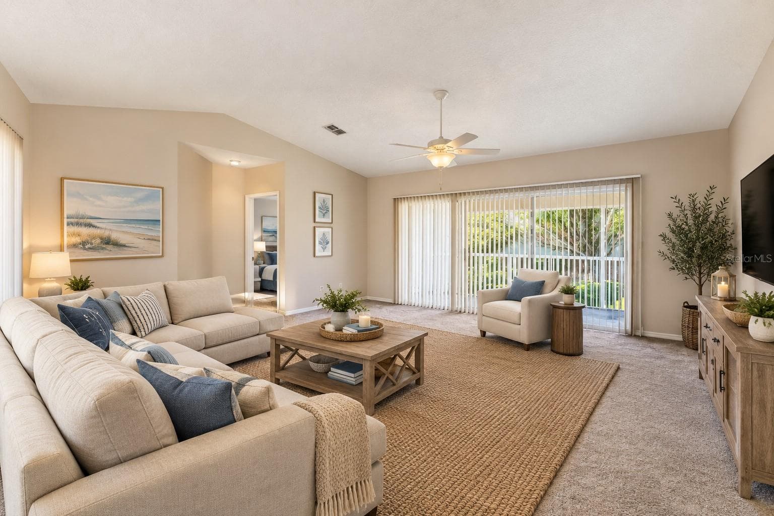 Virtual Staged Living Room - 11531 SHIPWATCH DR #1037, LARGO