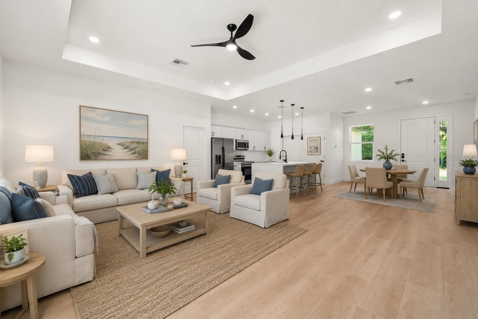 Living room- virtually staged - 9107 OVIEDO ST, SEBRING
