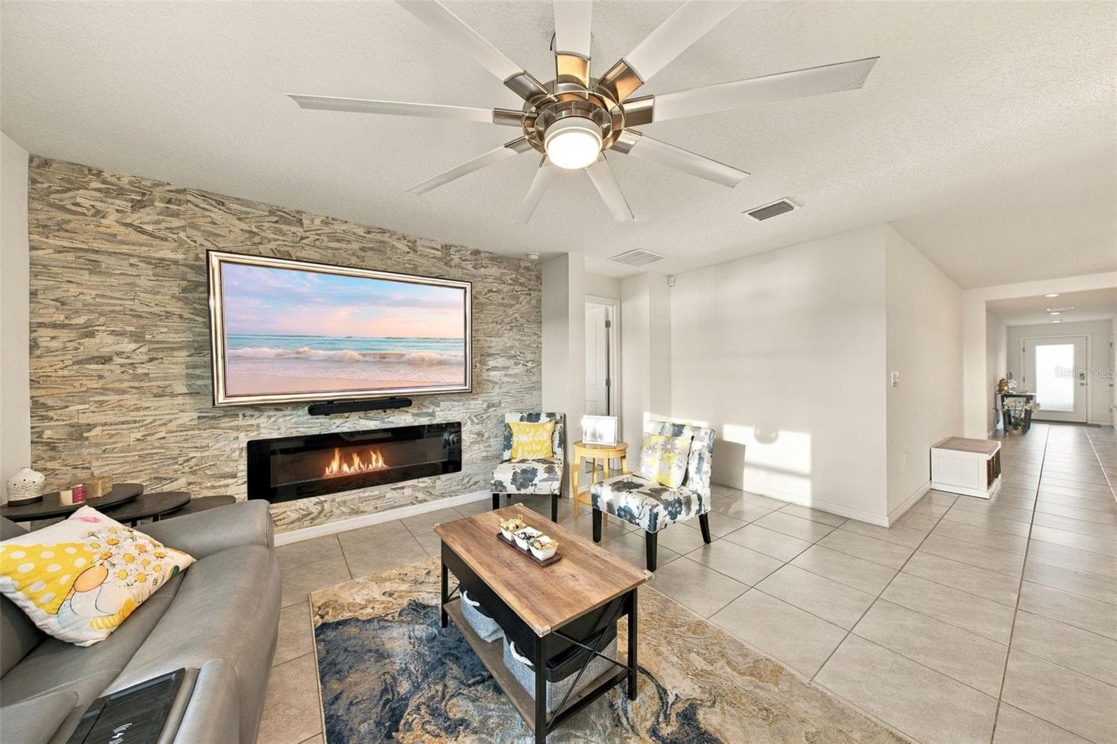 Livingroom with view of fireplace - 16739 SUNBURST LAKE ST, WIMAUMA