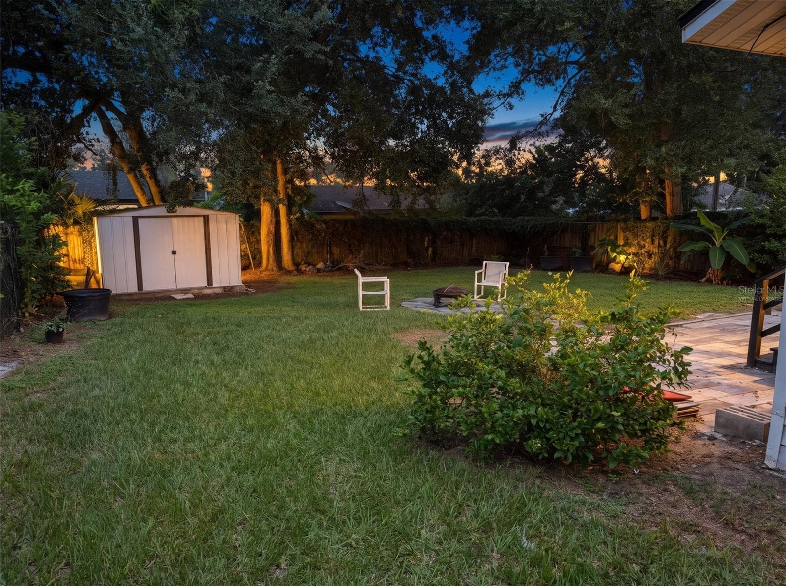 Back yard from left side"Virtually staged" - 1199 KING AVE, LAKELAND