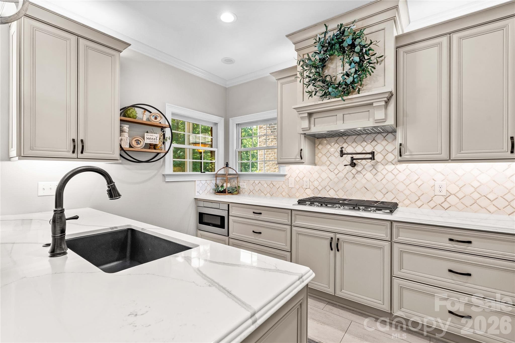 Propane gas cooktop with vent hood - 220 Cedar Lake Drive, Statesville