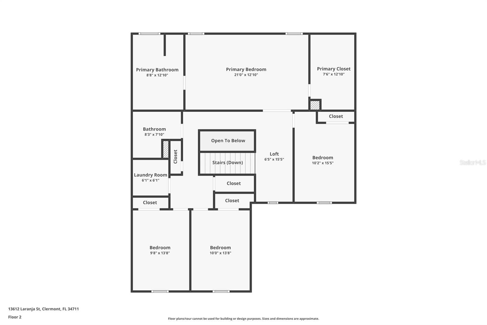 Floorplan 2nd floor - 13612 LARANJA ST, CLERMONT