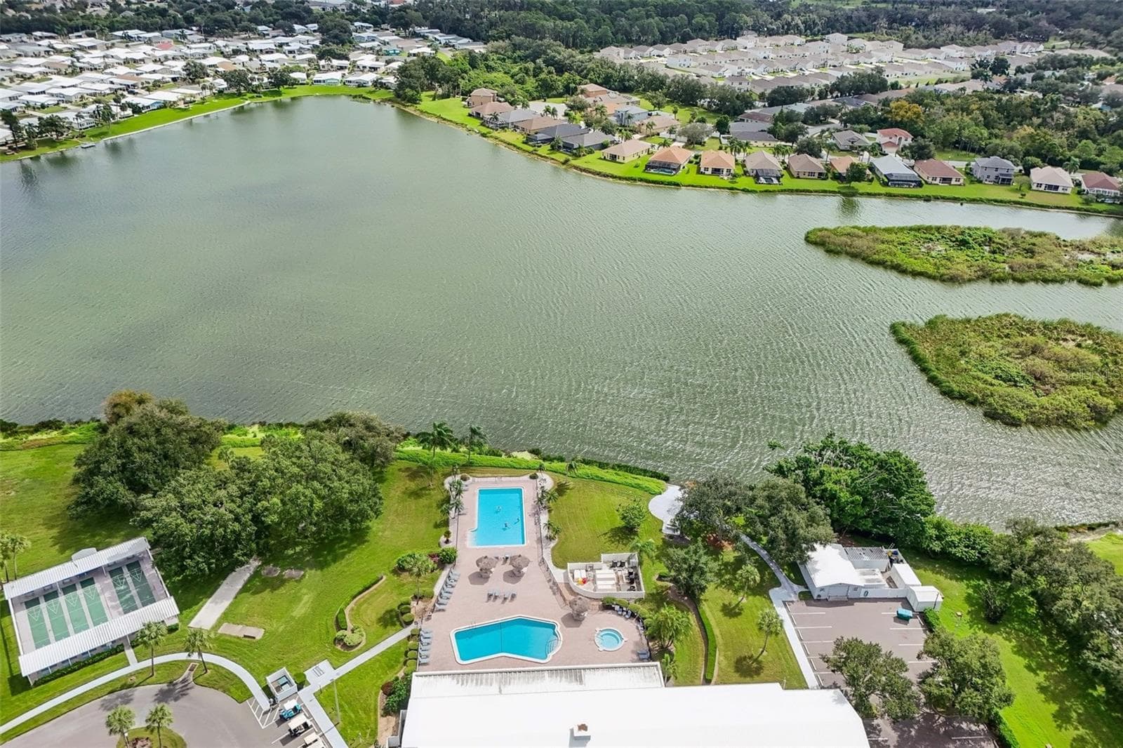 Arial View of Imperial Lake from Clubhouse - 8510 COUNTESS AVENUE CIR, PALMETTO