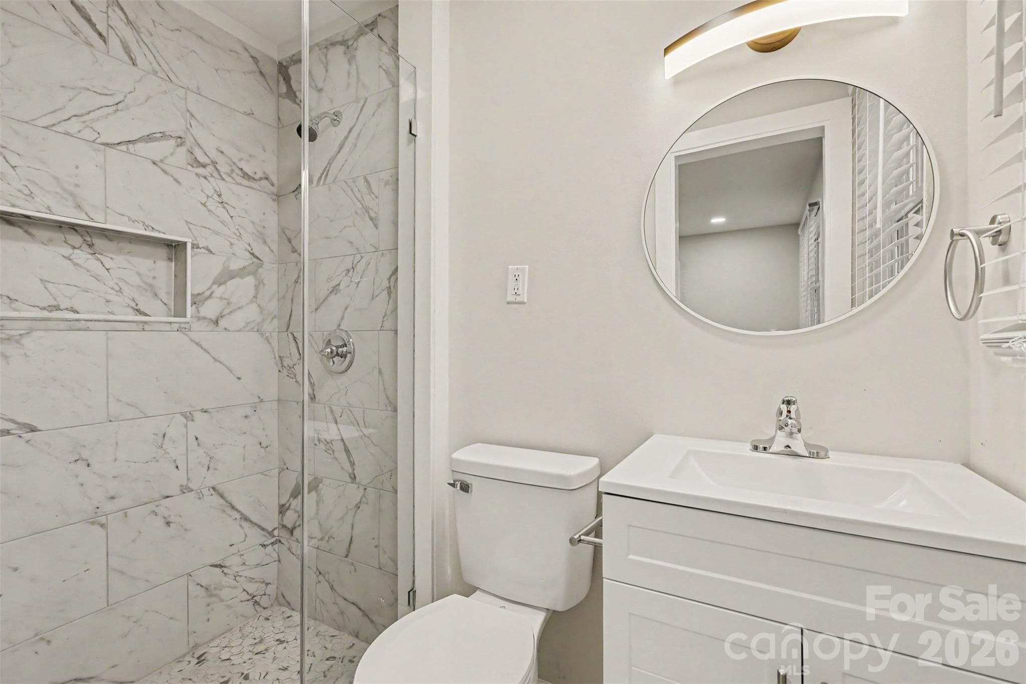 Renovated primary bathroom - 519 Amon Lane, Pineville