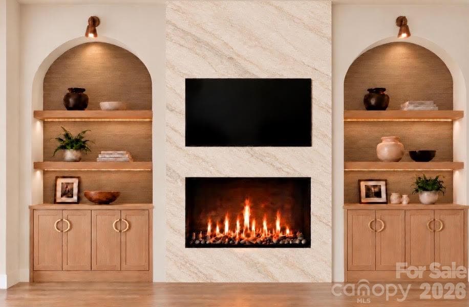 Living Room Built ins - 629 Wingrave Drive, Charlotte