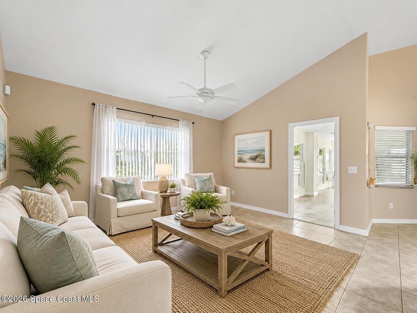 Virtually Staged Family Room - 1882 BARRINGTON CIR, ROCKLEDGE