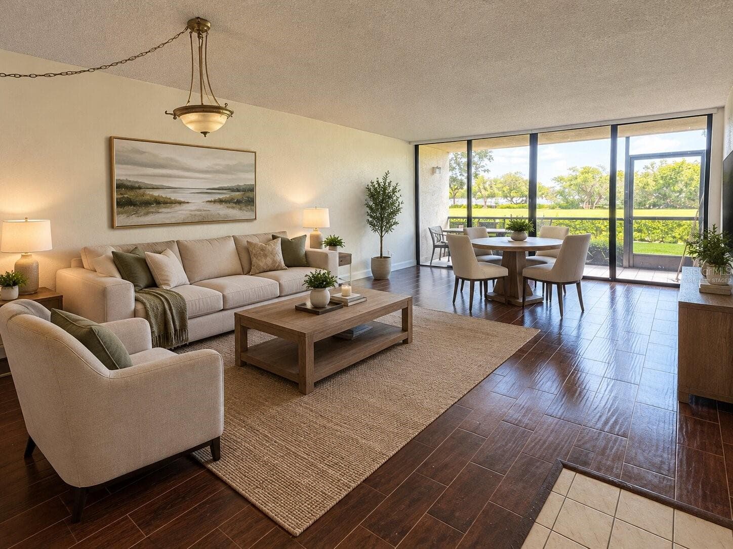 Virtually Staged Living/Dining Room - 2617 COVE CAY DR #107, CLEARWATER