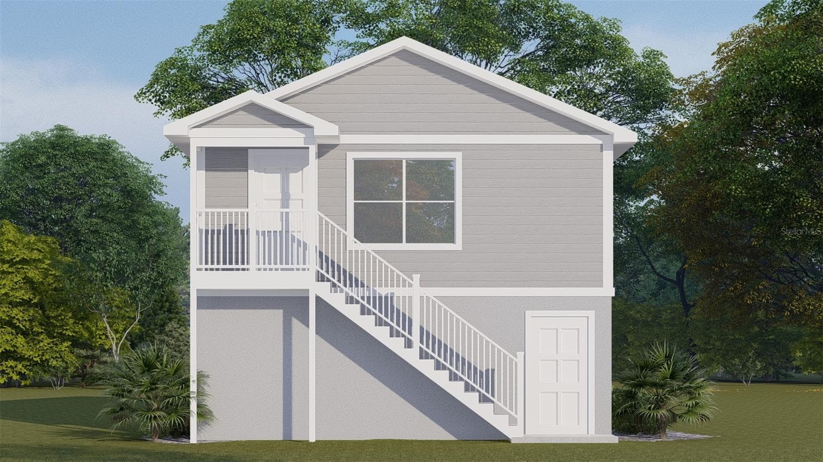 3rd Unit Over Garage Rendering Rear (Per Approved Plans) - 512 88TH AVE N, ST PETERSBURG