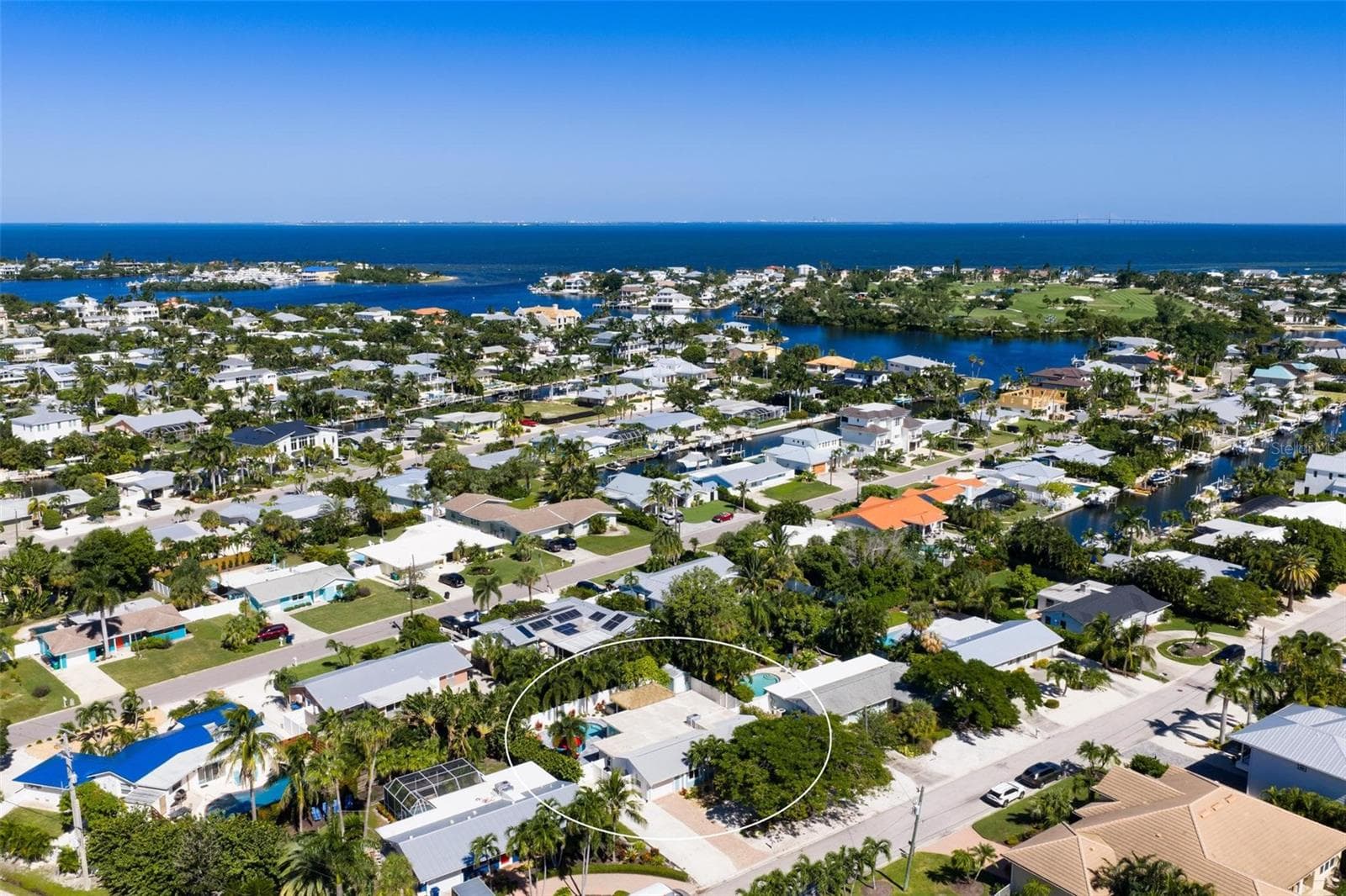 Aerial views to the north over Bimini Bay, Tampa Bay and beyond! - 504 69TH ST, HOLMES BEACH