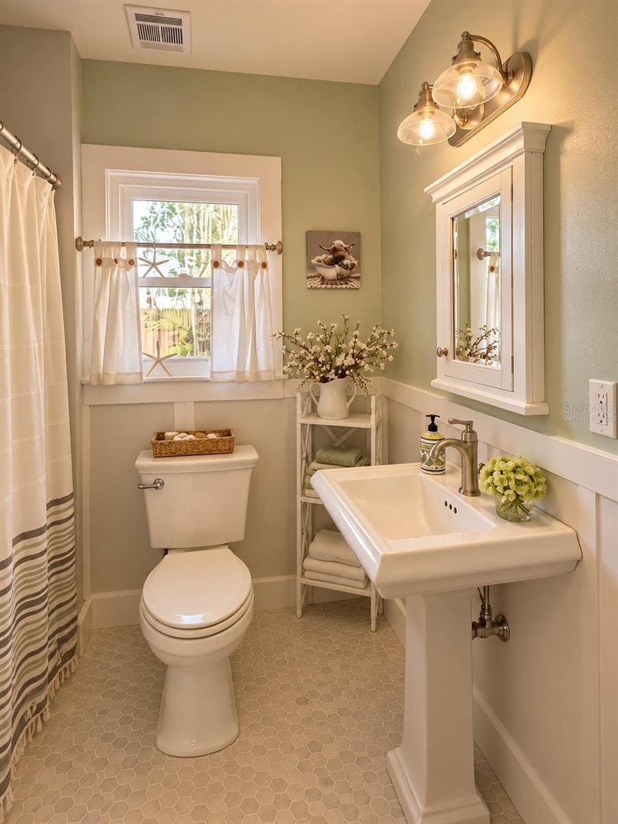 Guest Bathroom - Virtually Staged - 1777 ALTA VISTA ST, SARASOTA
