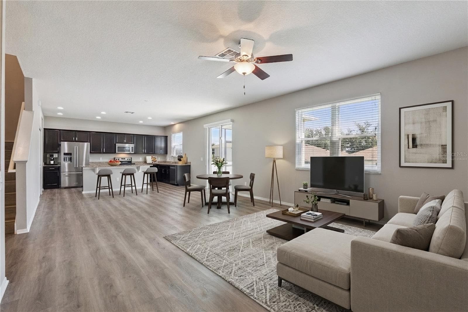 Virtually staged great room - 13612 LARANJA ST, CLERMONT