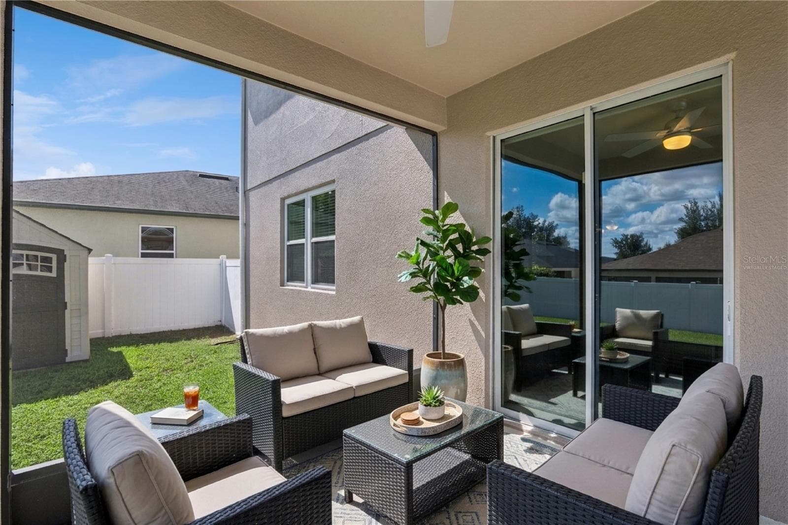 Virtually staged screened patio - 13612 LARANJA ST, CLERMONT