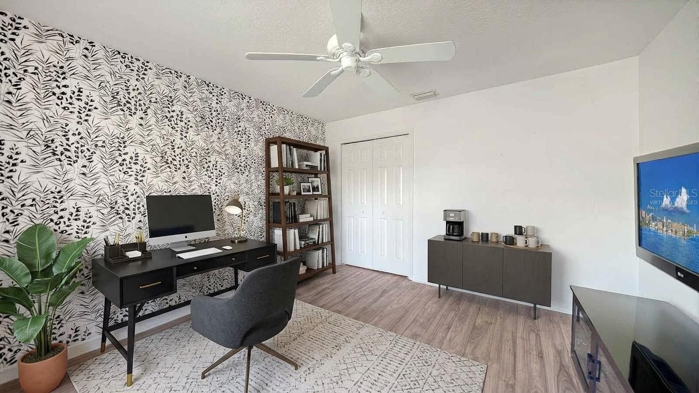 Forth bedroom virtually staged ad home office - 819 GOLDEN POND CT, OSPREY