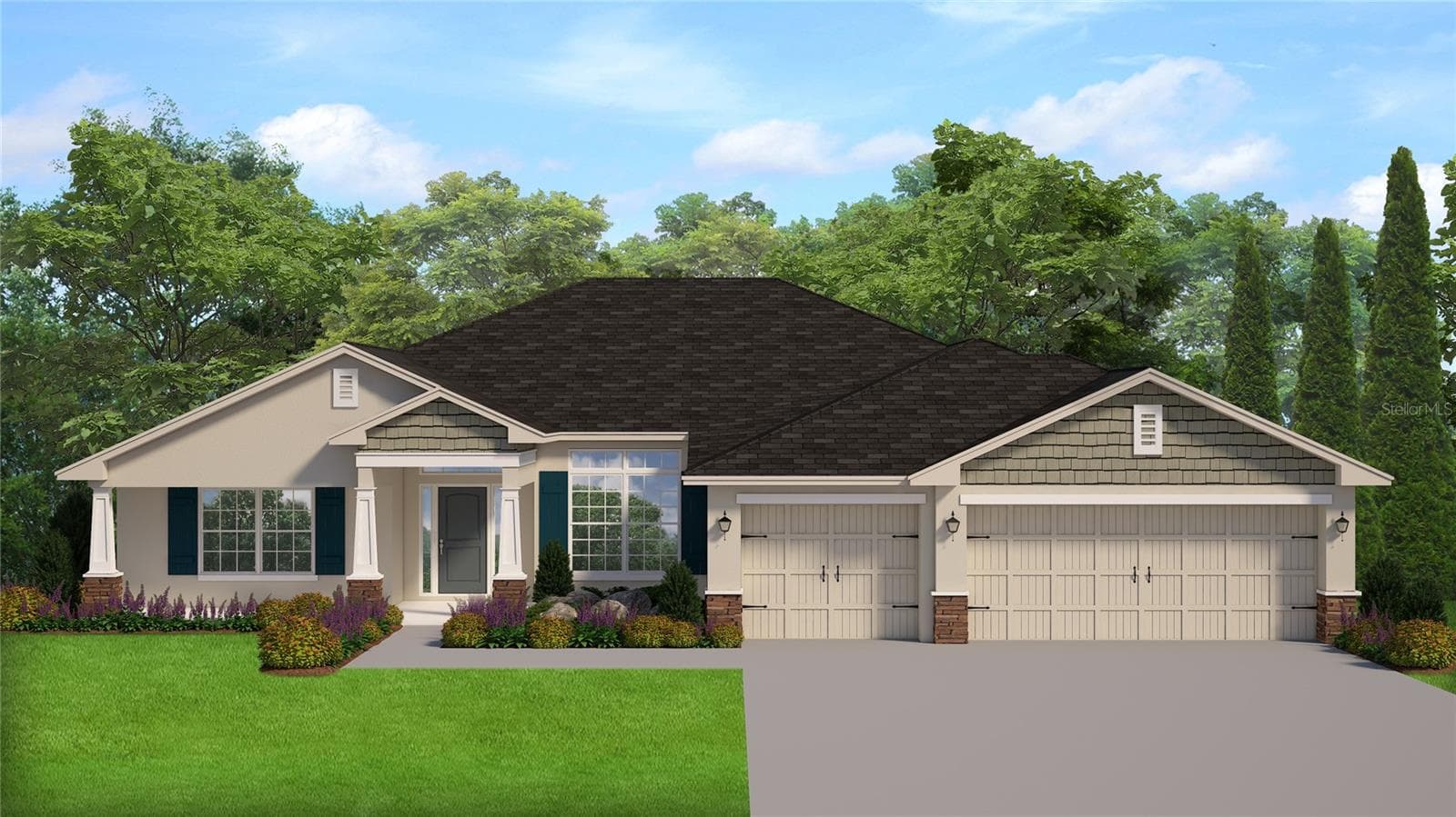 Artist Rendering not actual house or exterior color scheme - 4981 N MULBERRY LOOP, BEVERLY HILLS