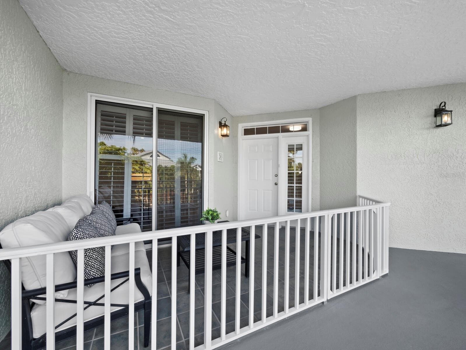 Front entry and front deck - 1260 DOLPHIN BAY WAY #203, SARASOTA