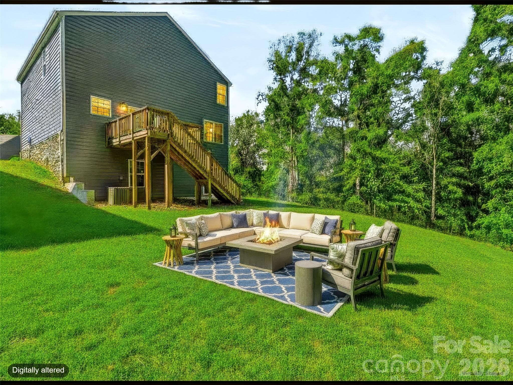 The private backyard boasts endless potential to create your ideal outdoor living and entertaining spaces, providing a serene, premium setting for gatherings, relaxation, and enjoying the outdoors. - 3741 Stanley Creek Drive, Mount Holly