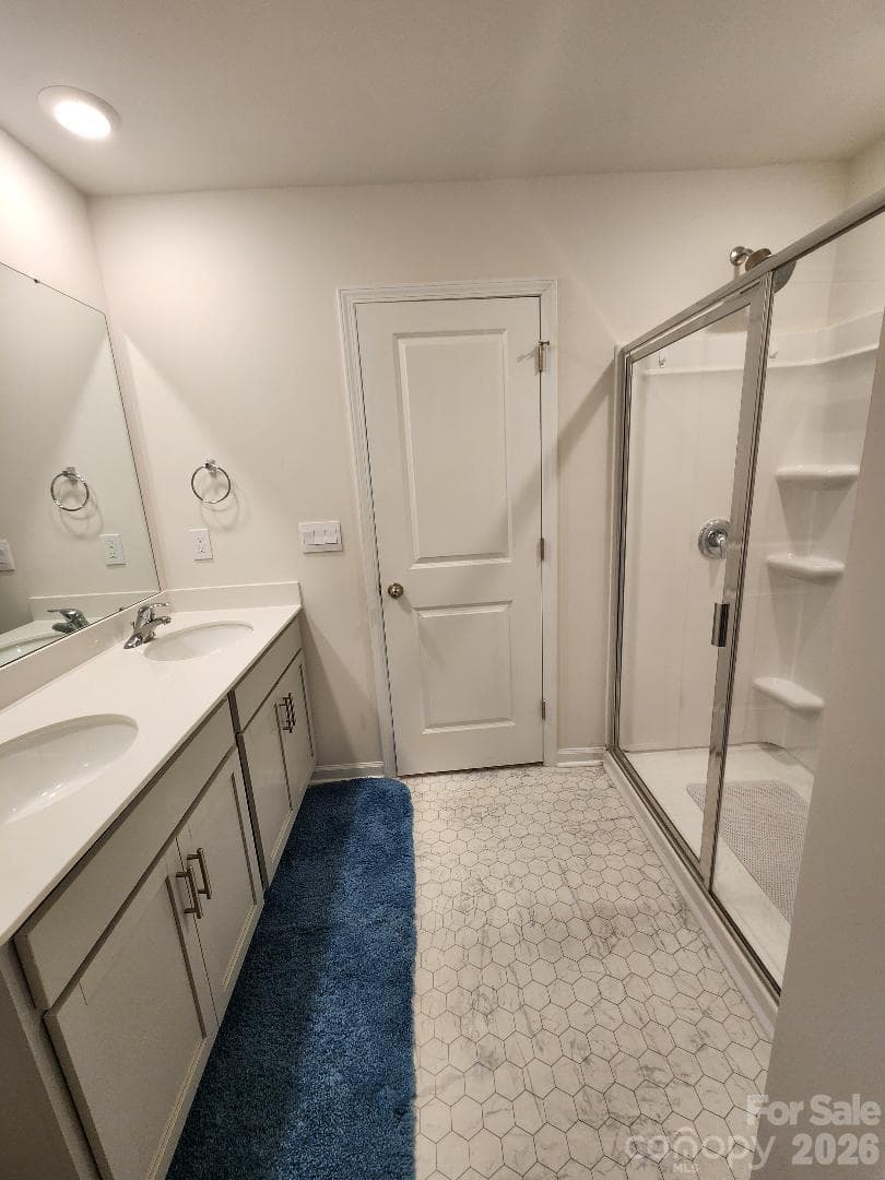 Primary bath shower. - 3741 Stanley Creek Drive, Mount Holly
