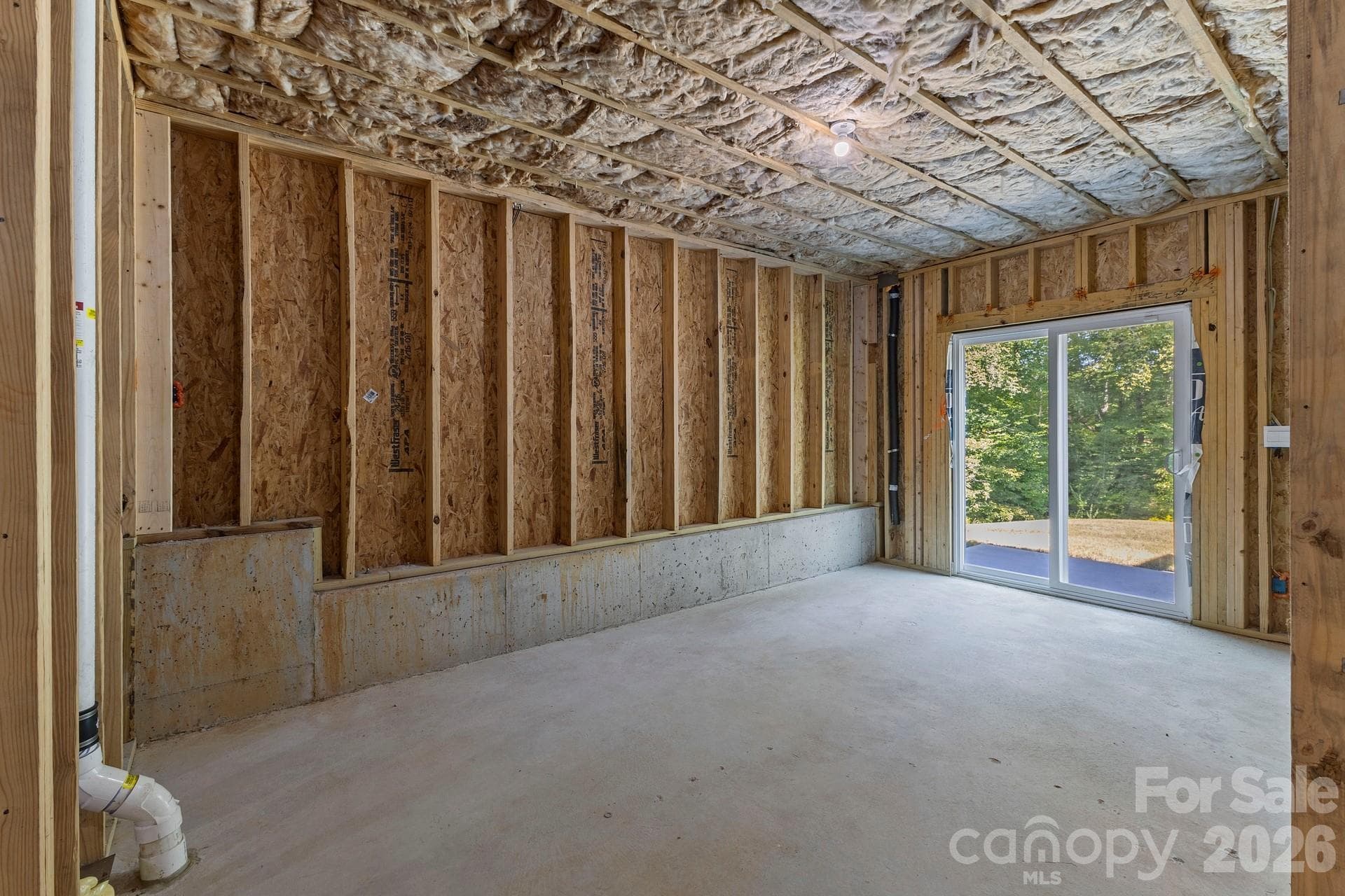 Framed unfinished basement recreation/media room. - 3741 Stanley Creek Drive, Mount Holly