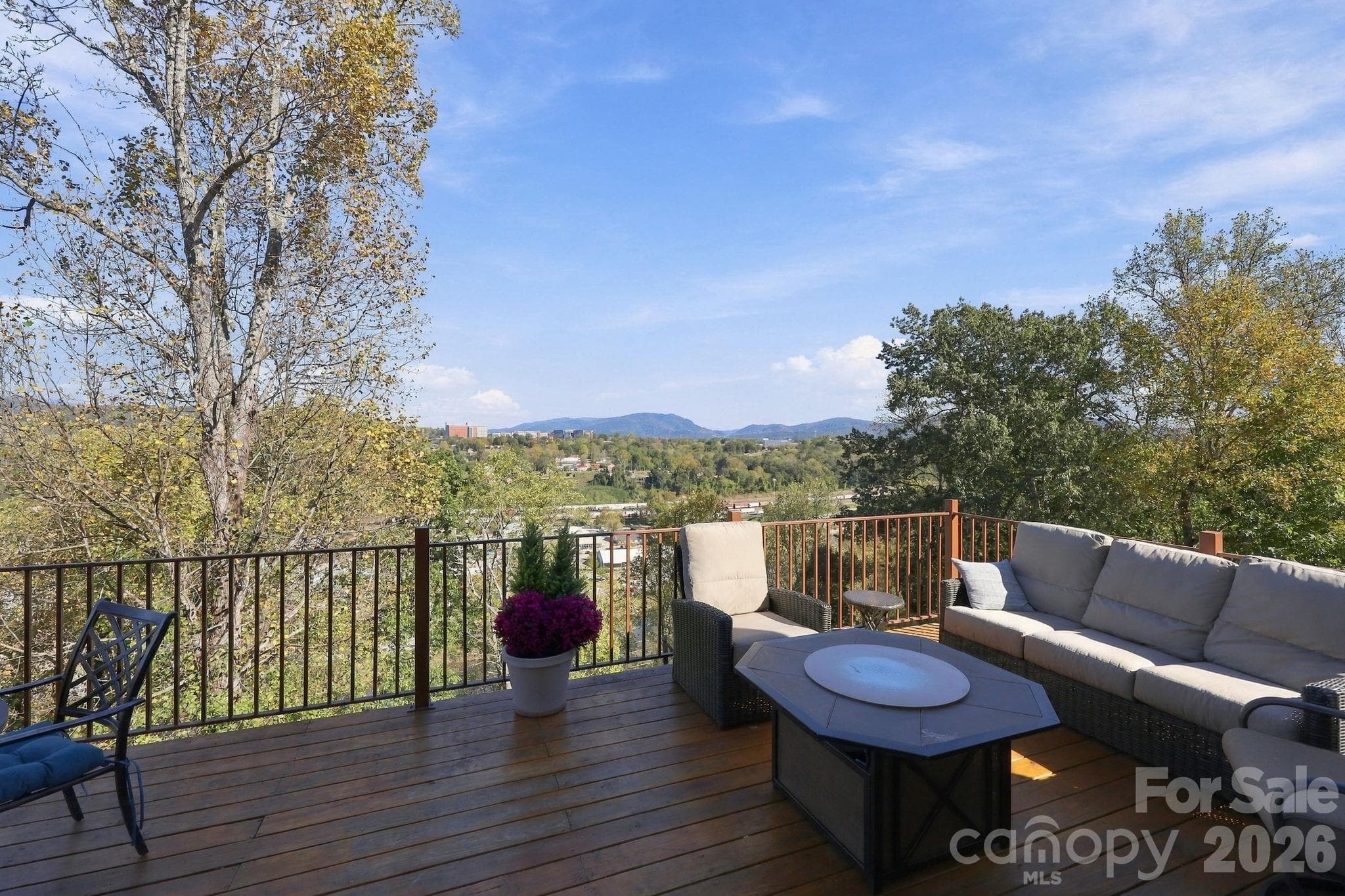 Rear Uncovered Deck Easterly Views - 272 Riverview Drive, Asheville