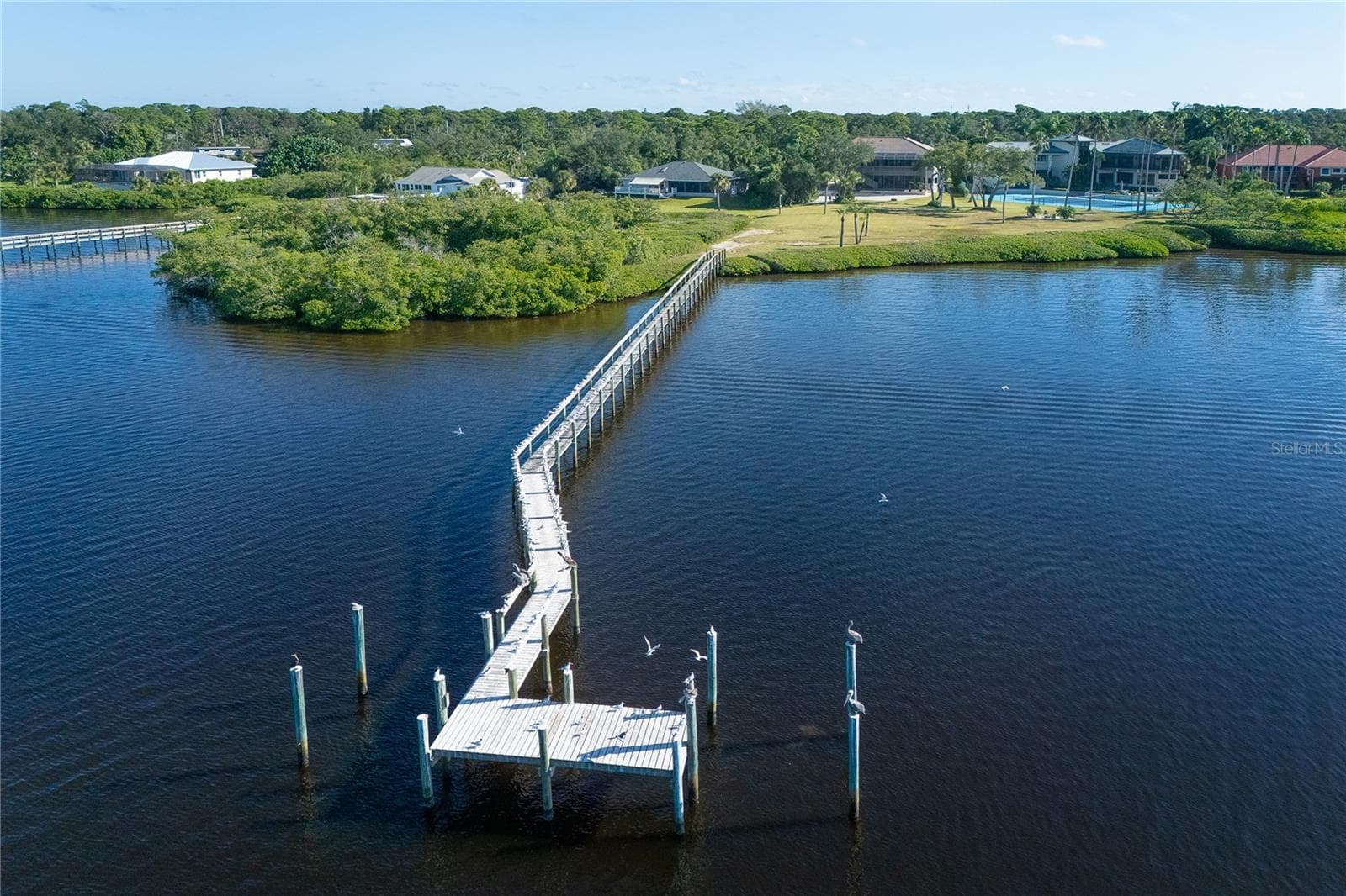 Dock with pilings in place - 1930 BAYSHORE DR, ENGLEWOOD