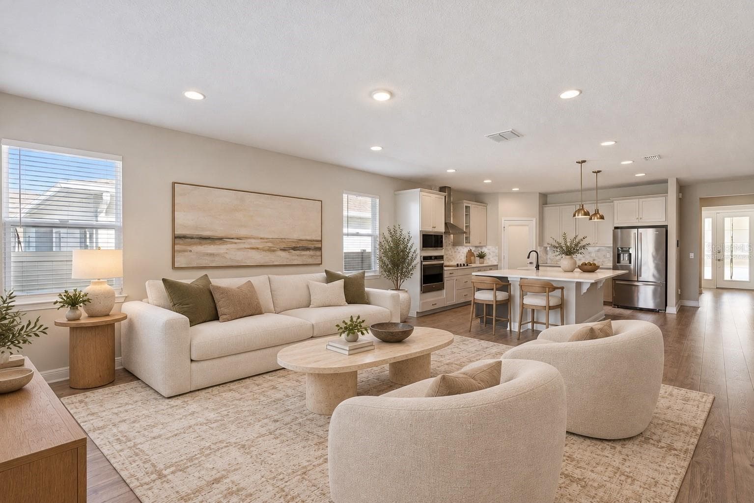 Virtually Staged Family Room - 4417 LIONS GATE AVE, CLERMONT