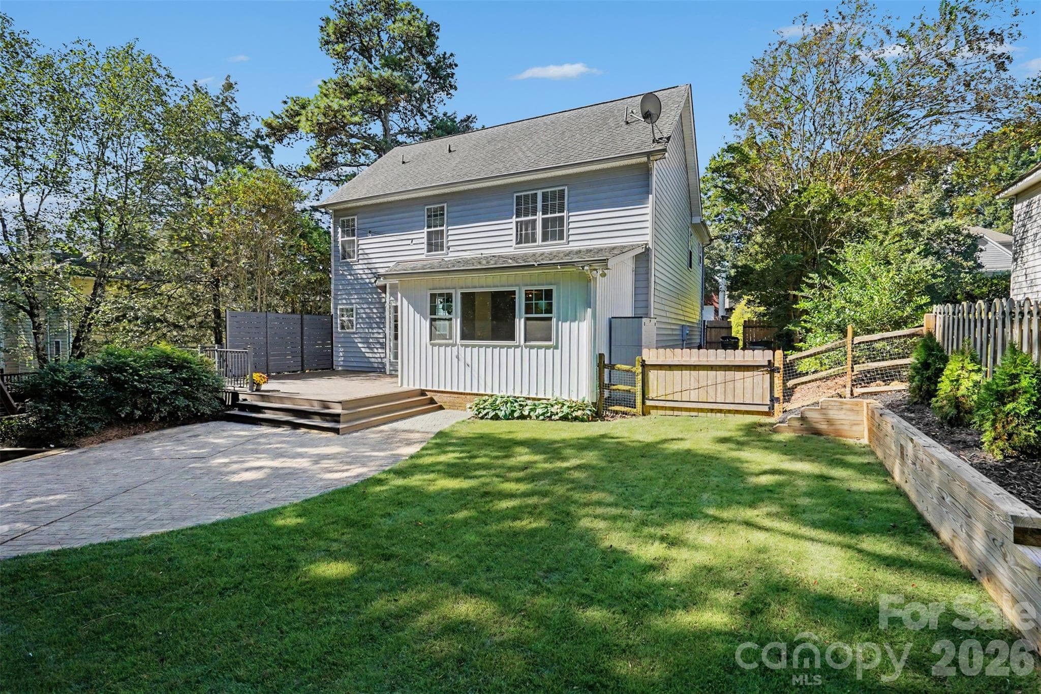Backyard is an oasis - private with mature trees, lush grass - 4104 Bamborough Drive, Fort Mill