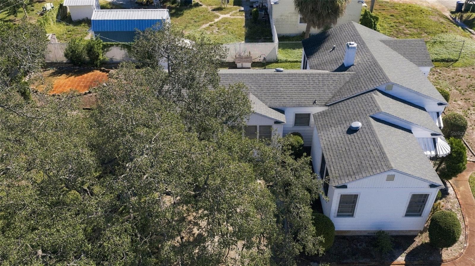 Overhead West side of house and driveway looking east - 3817 W NORTH A ST, TAMPA