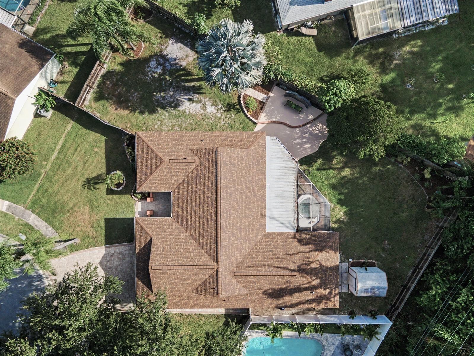41. Aerial Shows Full Footprint of this Massive 1/4 Acre Lot! FULLY FENCED! - 112 PEACOCK CIR, SAFETY HARBOR