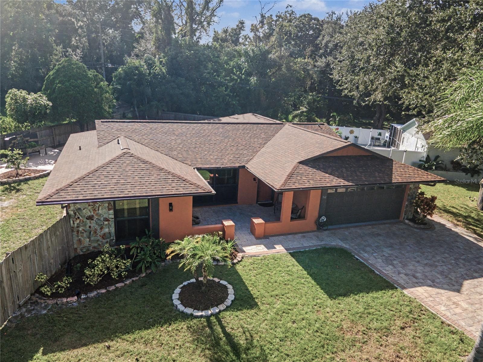 78. Elevated View of Brand New Owens Corning Roof.. Desert Rose Architectural Dimensional Shingles.. Warranty is Ready for YOU! - 112 PEACOCK CIR, SAFETY HARBOR