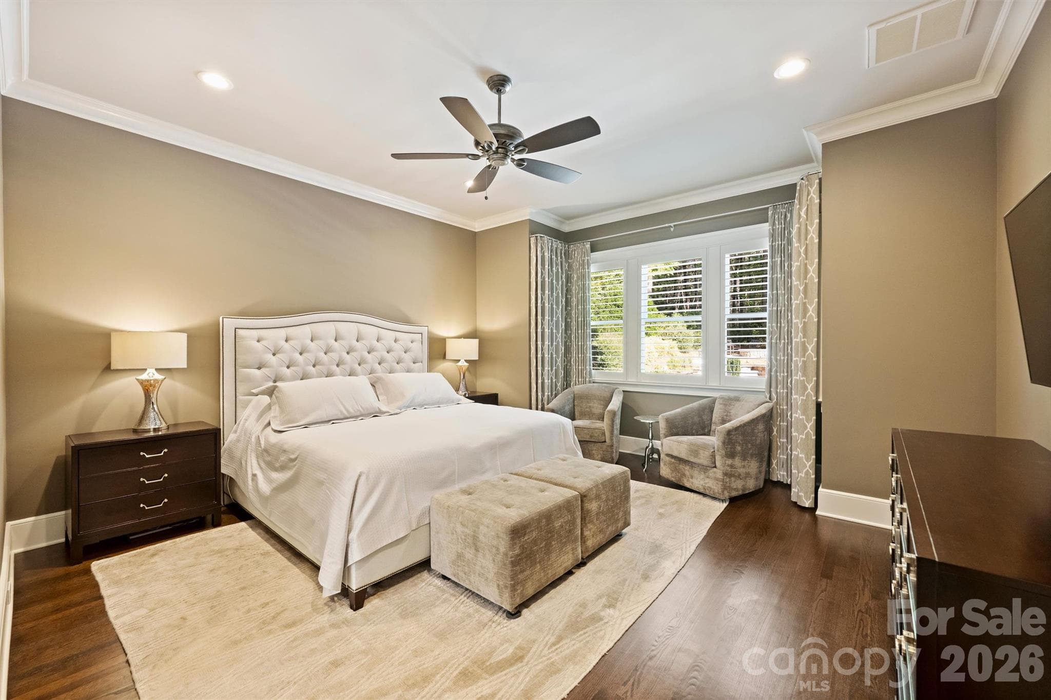 Main-Level Primary Bedroom - 134 Wellfleet Lane, Mooresville