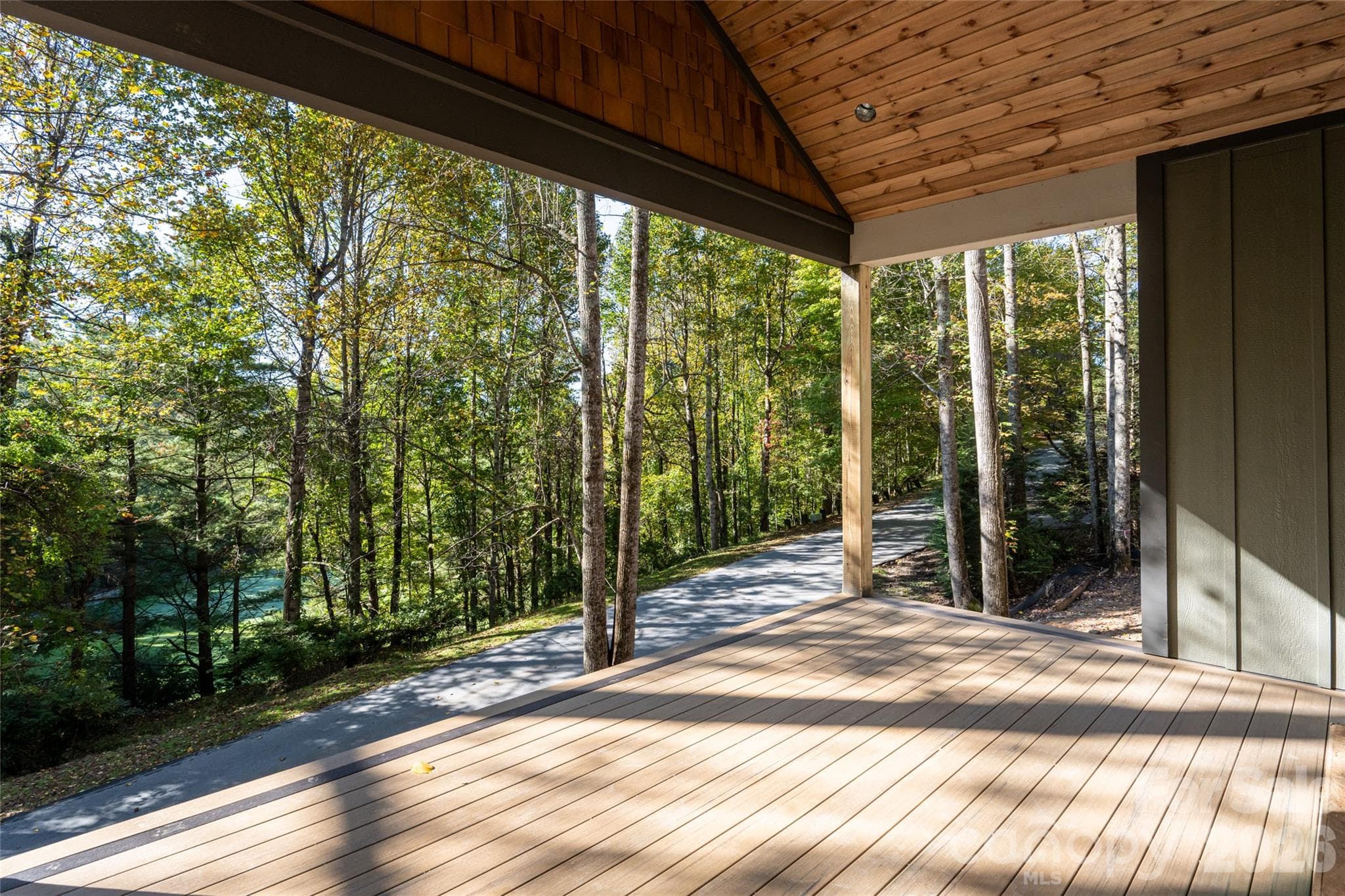 Covered outdoor deck off living room and back deck - 200 Bent Pine Trace, Hendersonville