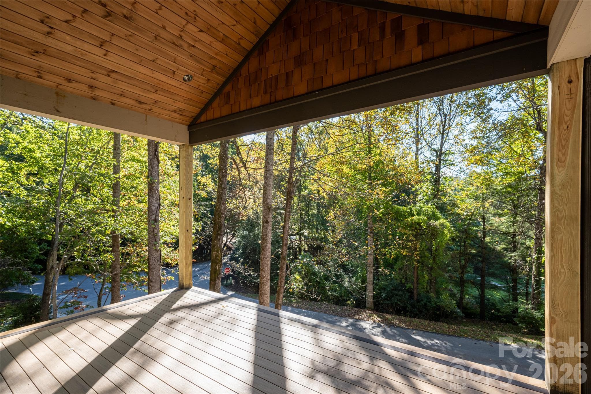 Covered outdoor deck off living room and back deck - 200 Bent Pine Trace, Hendersonville