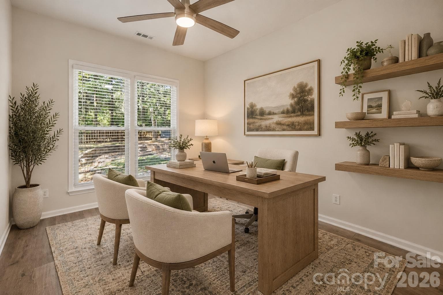 Virtually staged Downstairs Den - 9732 Whitewood Trail, Charlotte